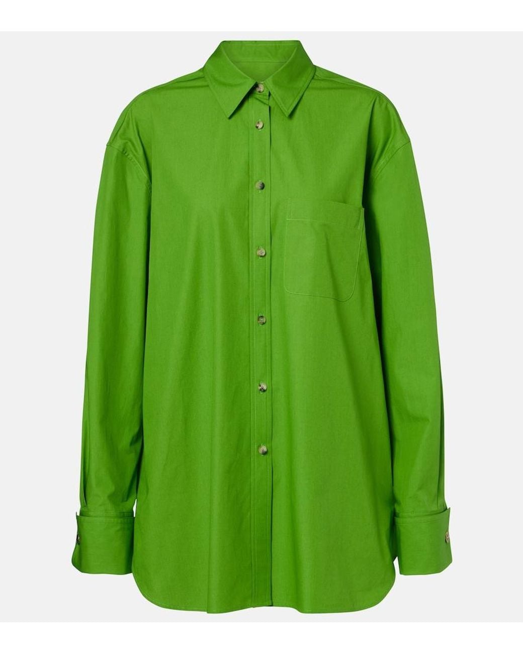 Khaite Green Newton Cotton Poplin Shirt