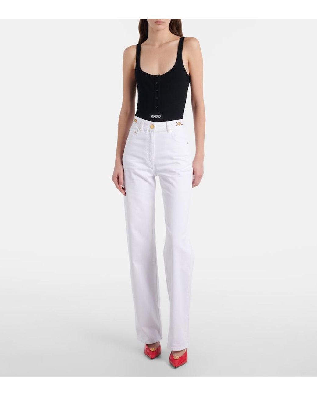 Versace White Medusa '95 Straight Jeans