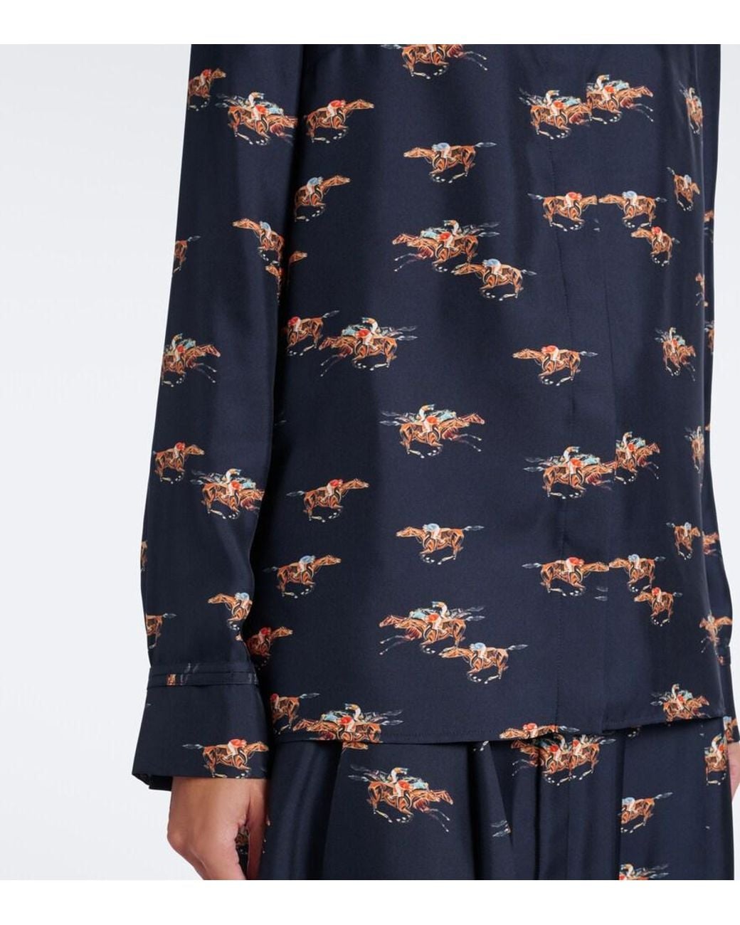 Gabriela Hearst Blue Cruz Printed Silk Twill Shirt