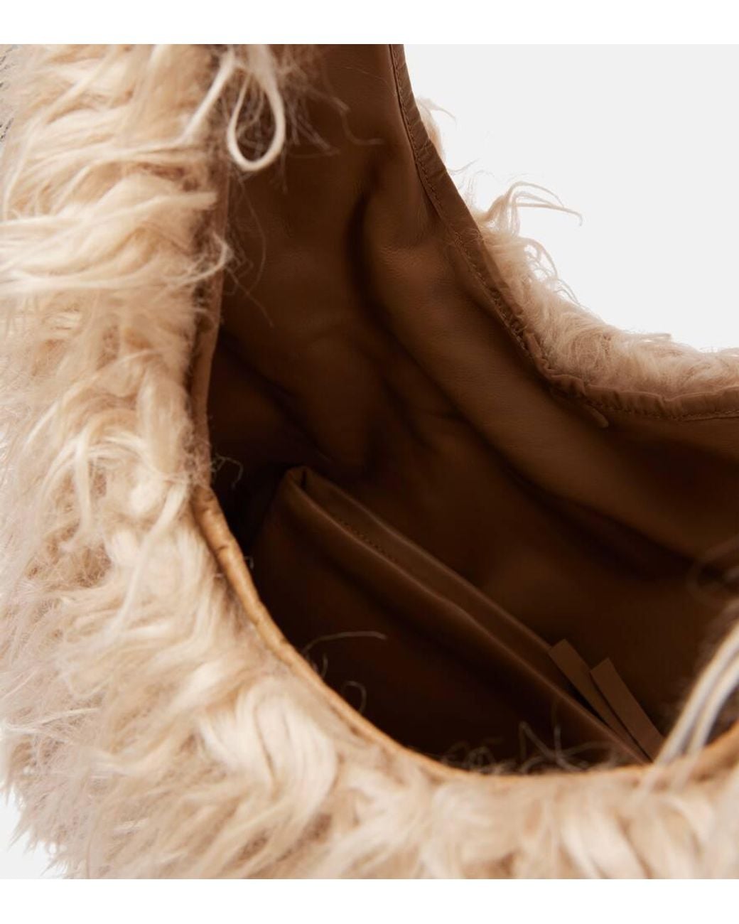 Dries Van Noten Marche Large Faux Fur Shopper in Natural | Lyst