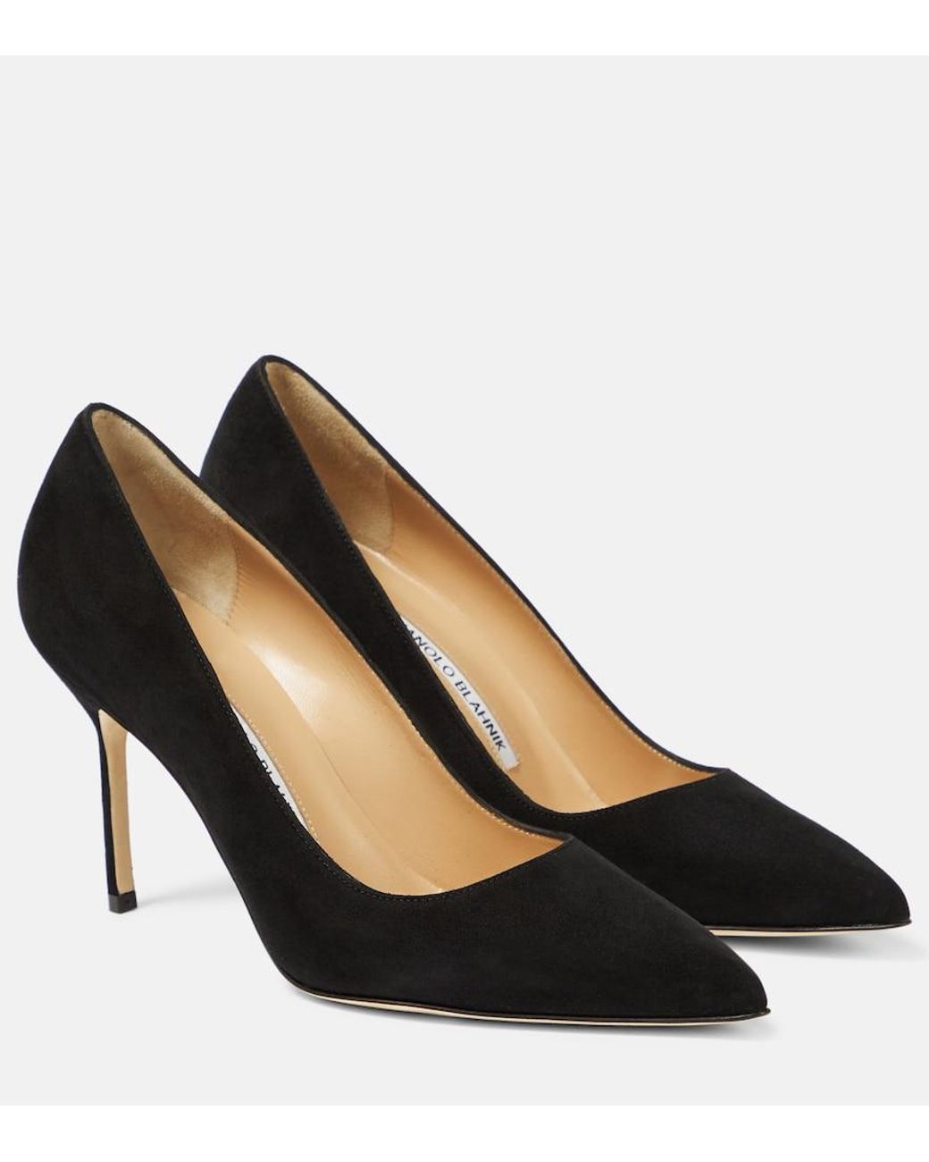 Manolo Blahnik Black Bb 90 Suede Pumps