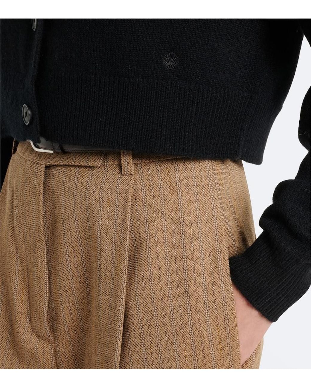 Loulou de Saison Black Heike Cropped Cashmere Cardigan
