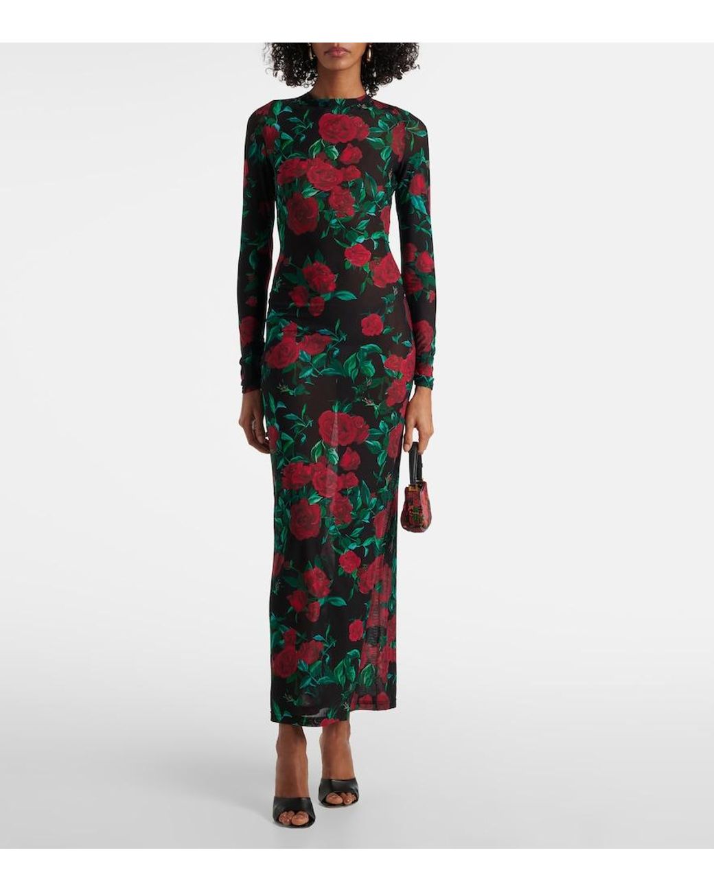 alexandra miro green dress Selene Floral Mesh Maxi in dress-short