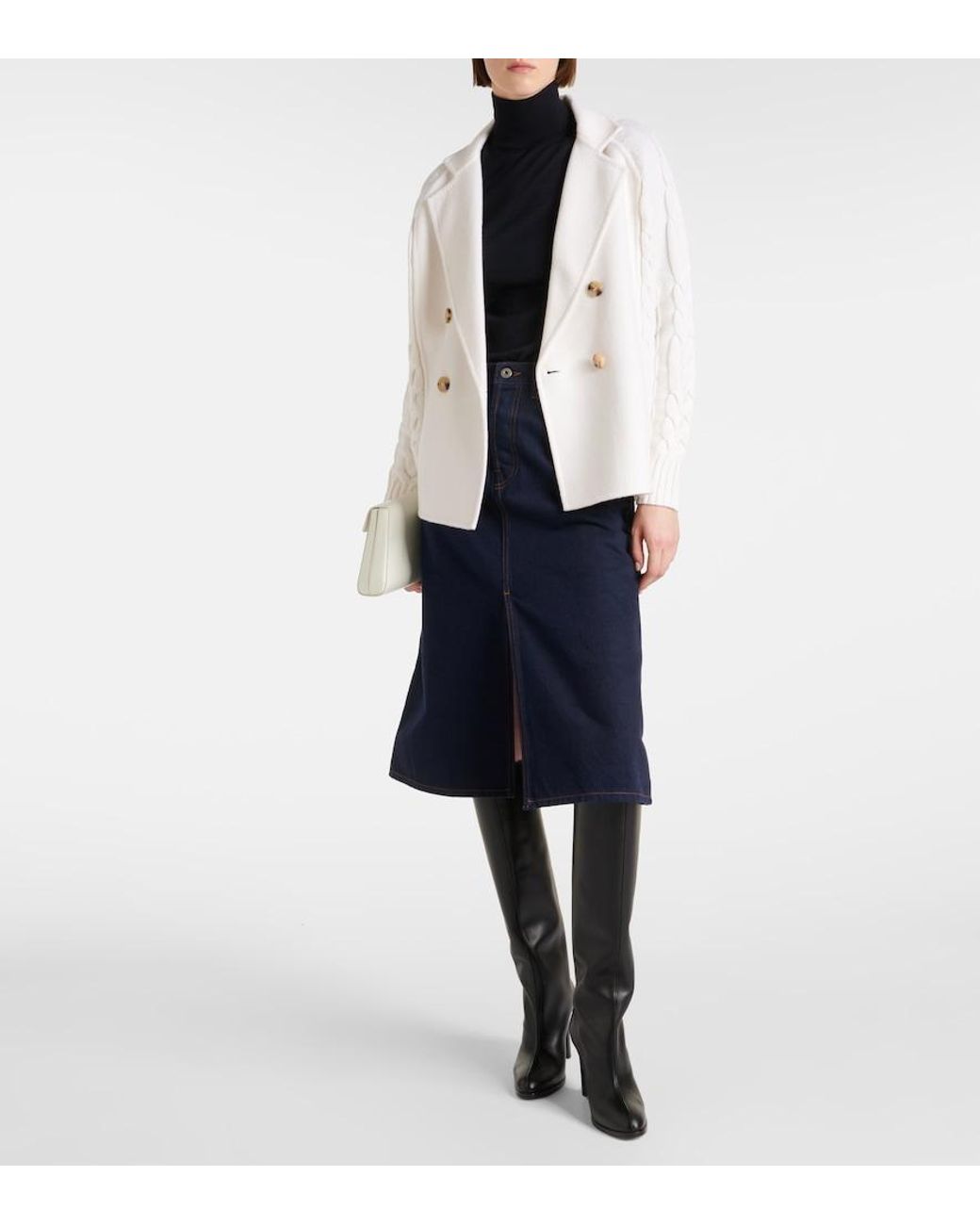 Max Mara Natural Micio Wool And Cashmere Cardigan