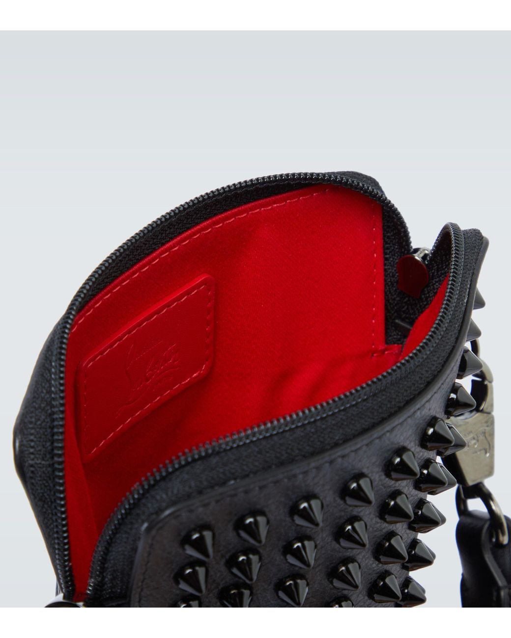 loubilab spiked leather crossbody bolsa