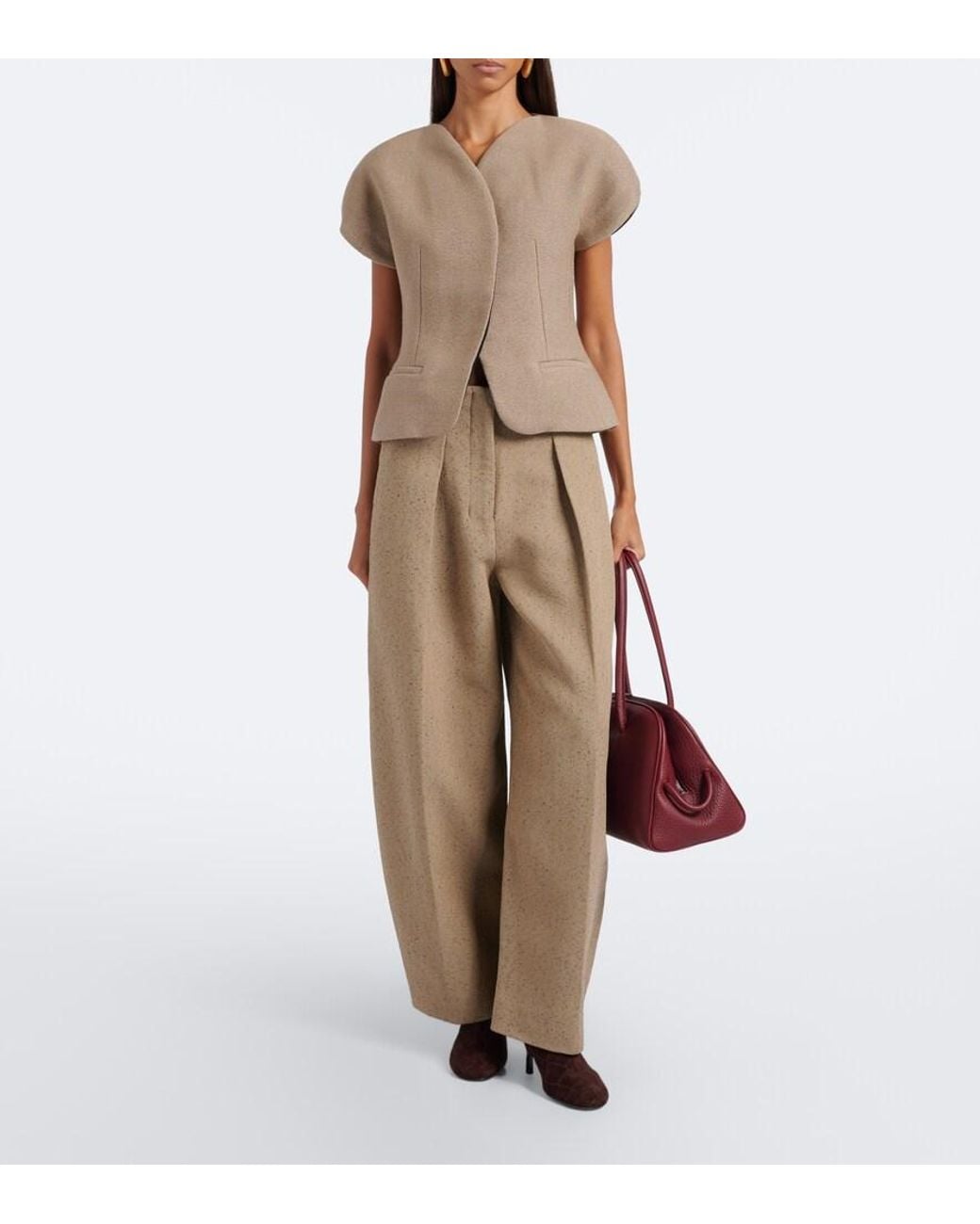 Jacquemus Brown Collant Croc-Effect Suede Ankle Boots