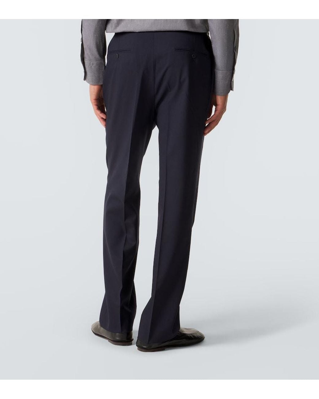 STÒFFA Blue Wool Straight Pants for men