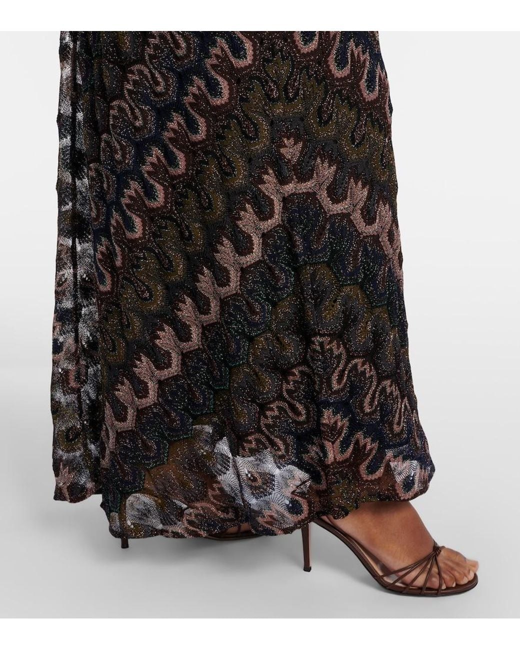 Missoni Black Chevron Lame Maxi Dress