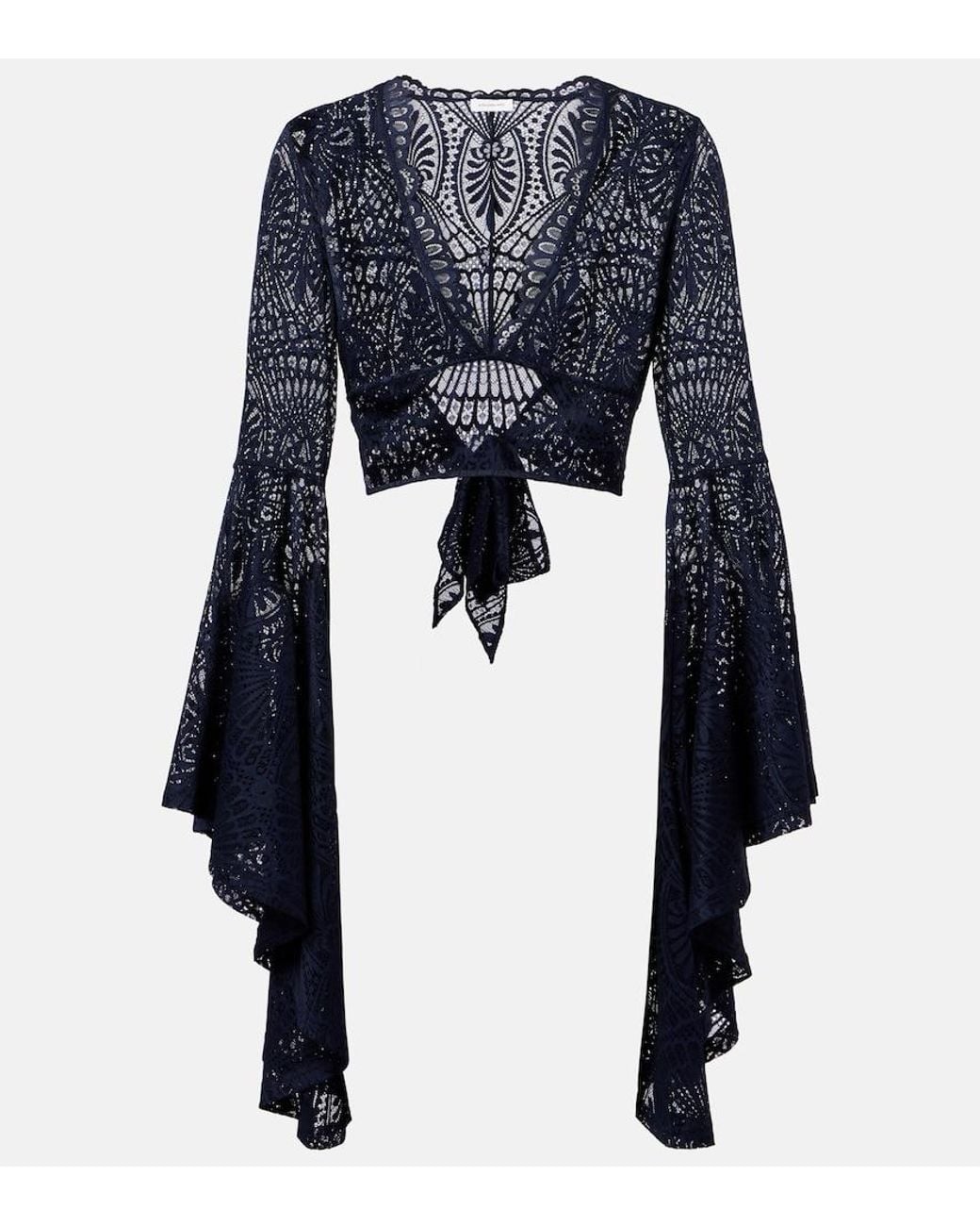 Alexandra Miro Blue Talia Lace Top