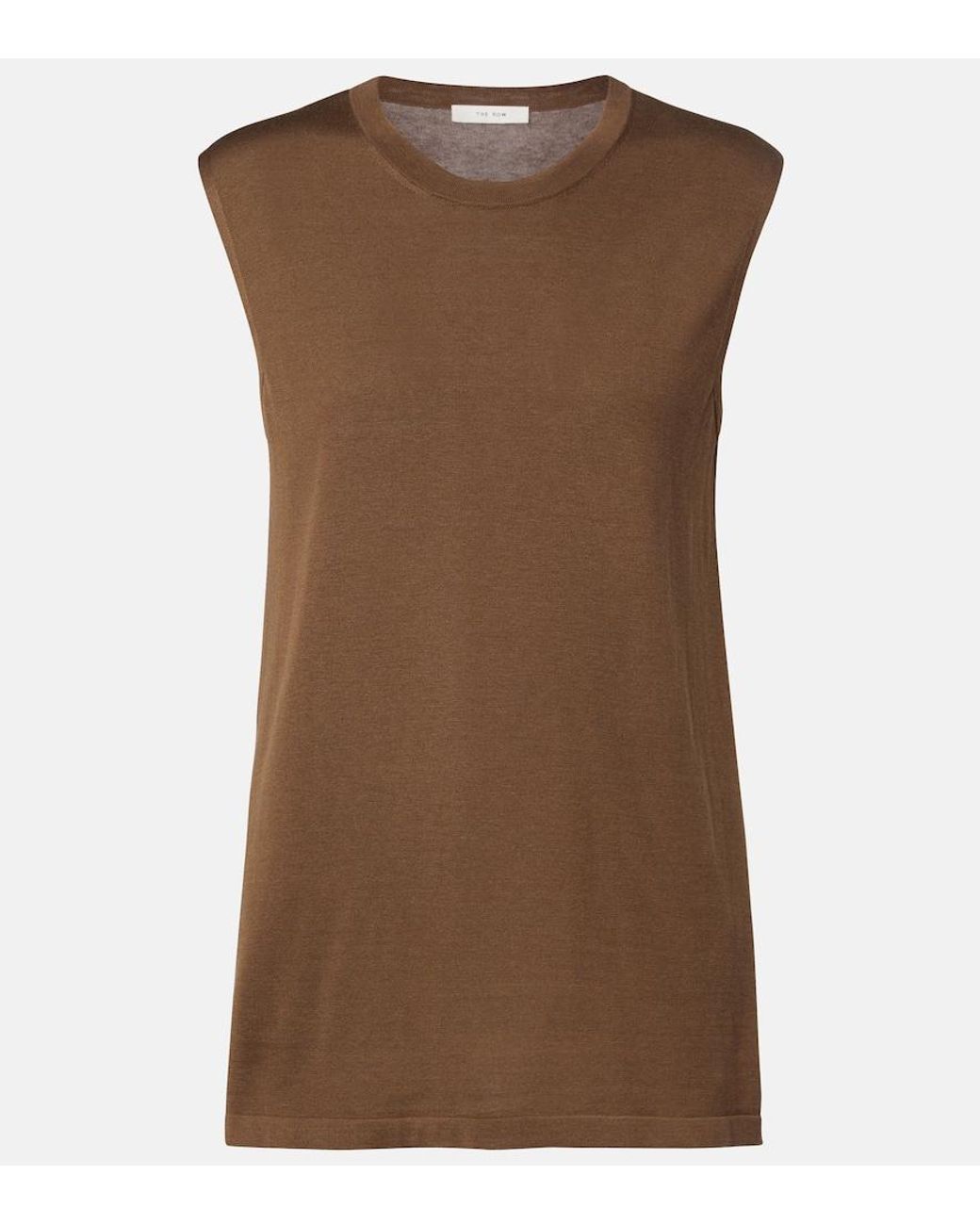 The Row Brown Omima Silk Top