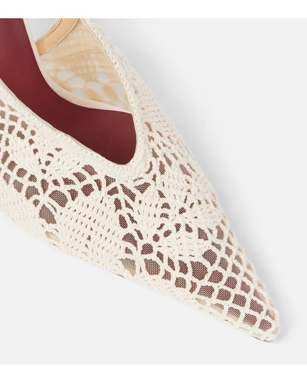Magda Butrym Natural 105 Crochet Slingback Pumps