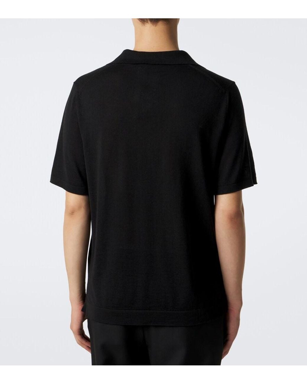 Saman Amel Black David Cashmere And Silk Polo Sweater for men