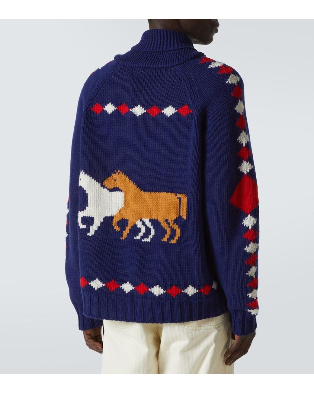 Cardigan Diamond Corral De Lana Con Cremallera Bode de hombre de color Blue