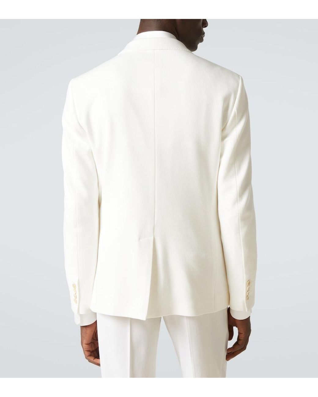 Dolce & Gabbana White Single-Breasted Blazer for men