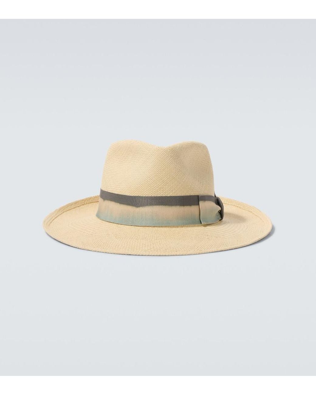 Borsalino White Harlem Straw Panama Hat for men