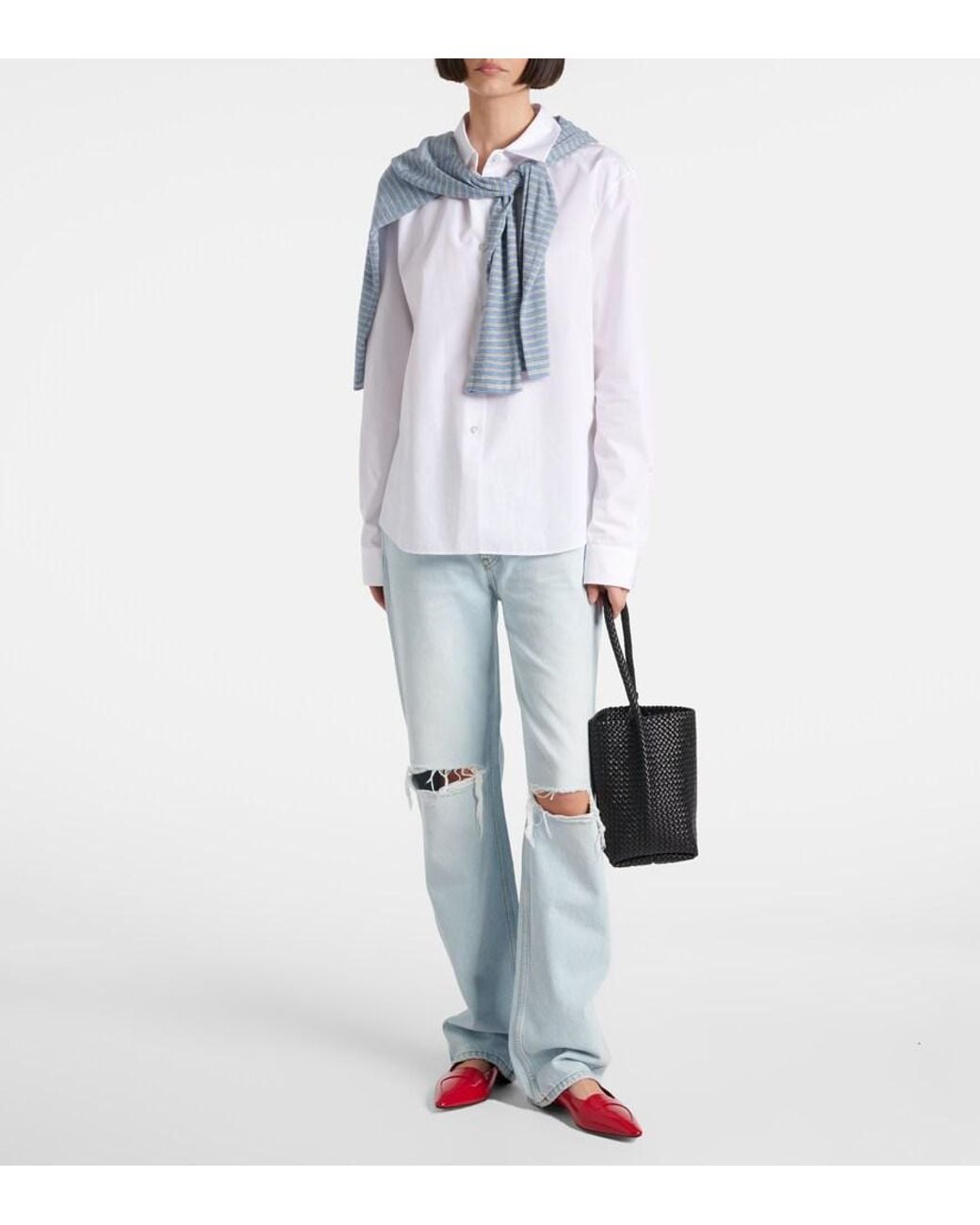 Re/done Blue Loose High-Rise Straight Jeans