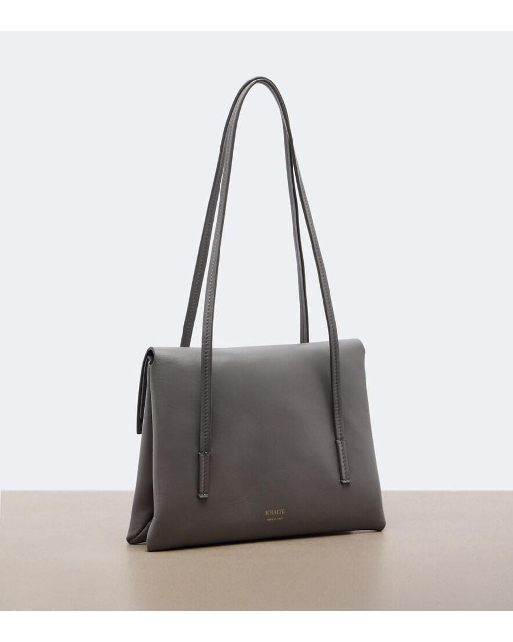 Khaite White Soft Blake Small Leather Shoulder Bag