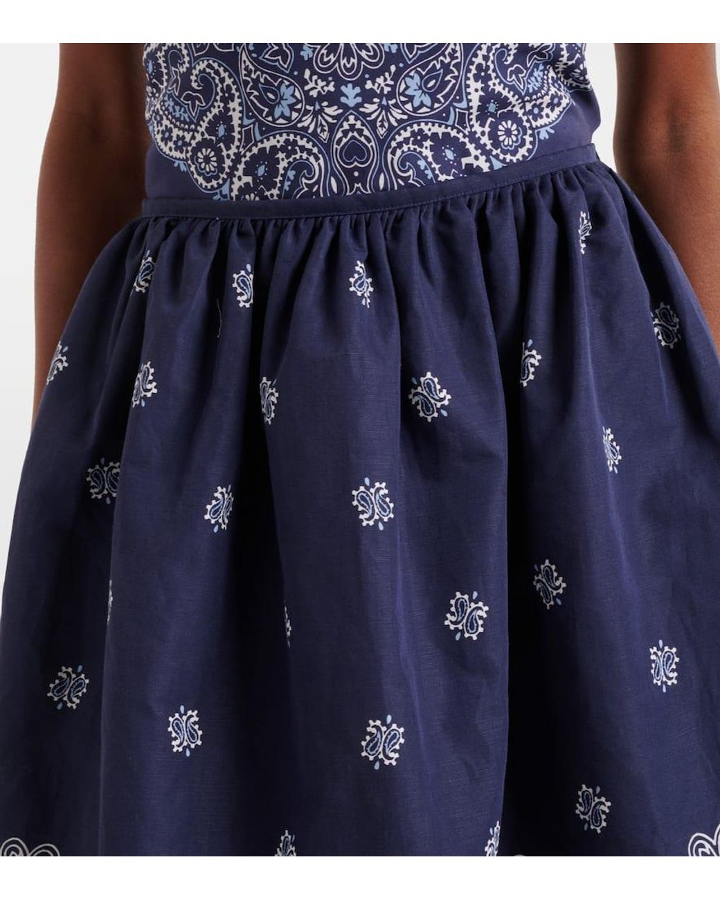 Mini-Jupe Bandana En Coton Et Lin Miu Miu en coloris Blue