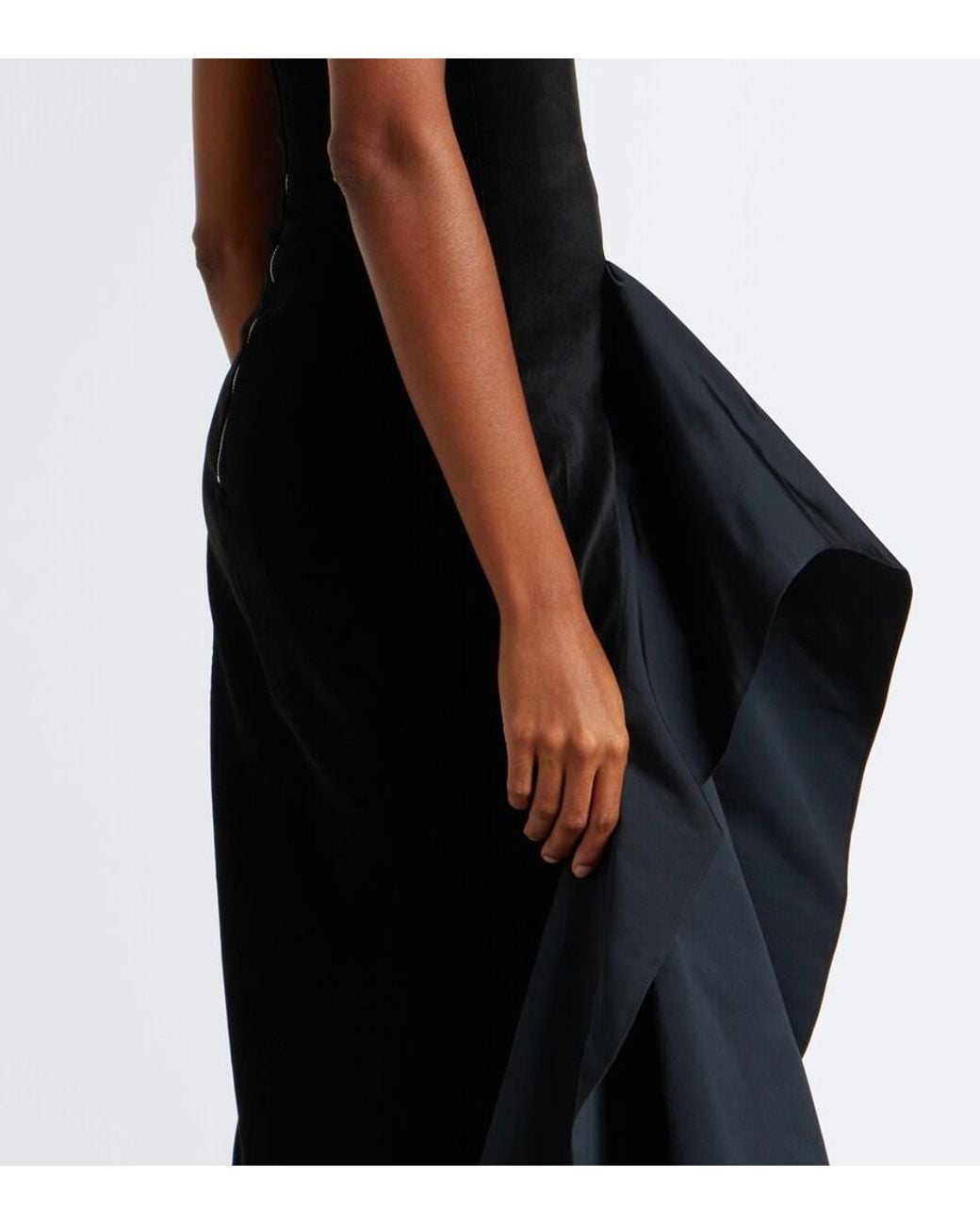 Safiyaa Black Fianne Velvet And Faille Corset Gown