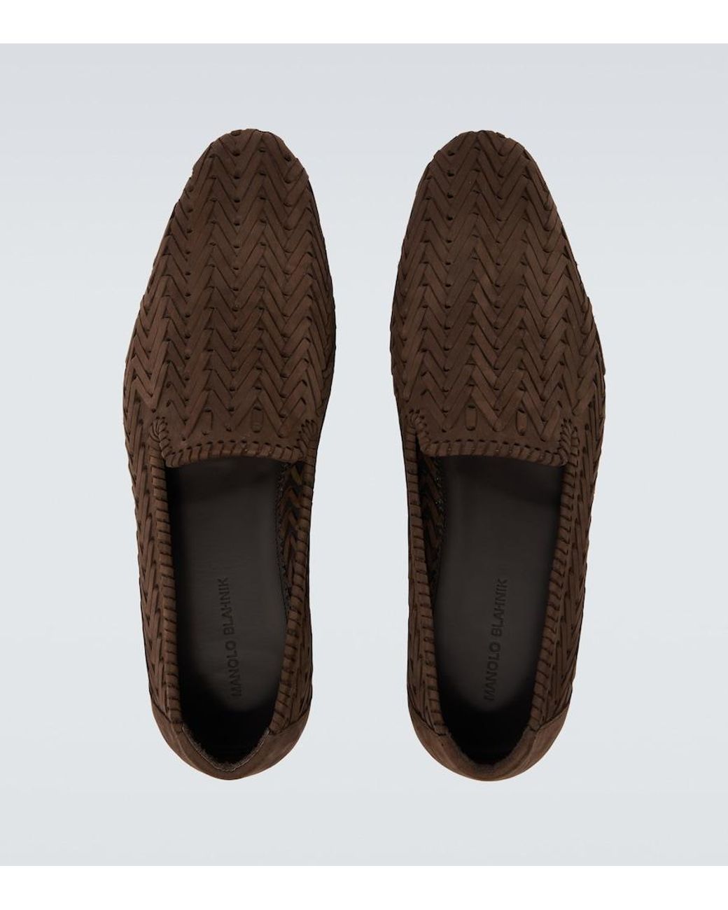 Manolo Blahnik Brown Mario Suede Loafers for men