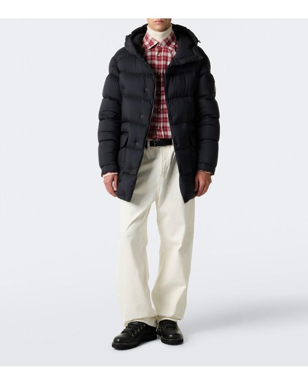 Moncler Black Bretagne Hooded Down Coat for men