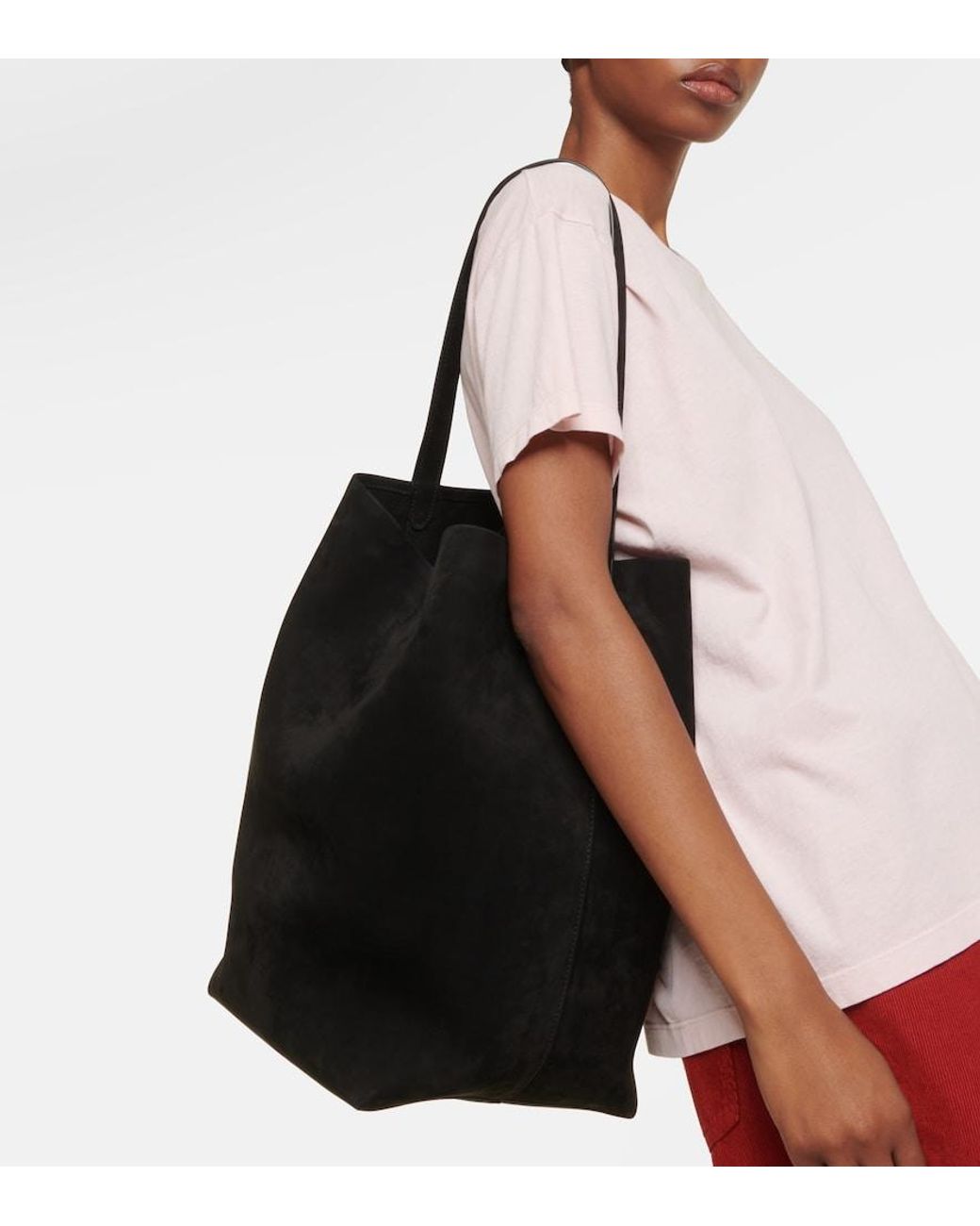 The Row Black Tote Bag N/S Park Large Aus Leder
