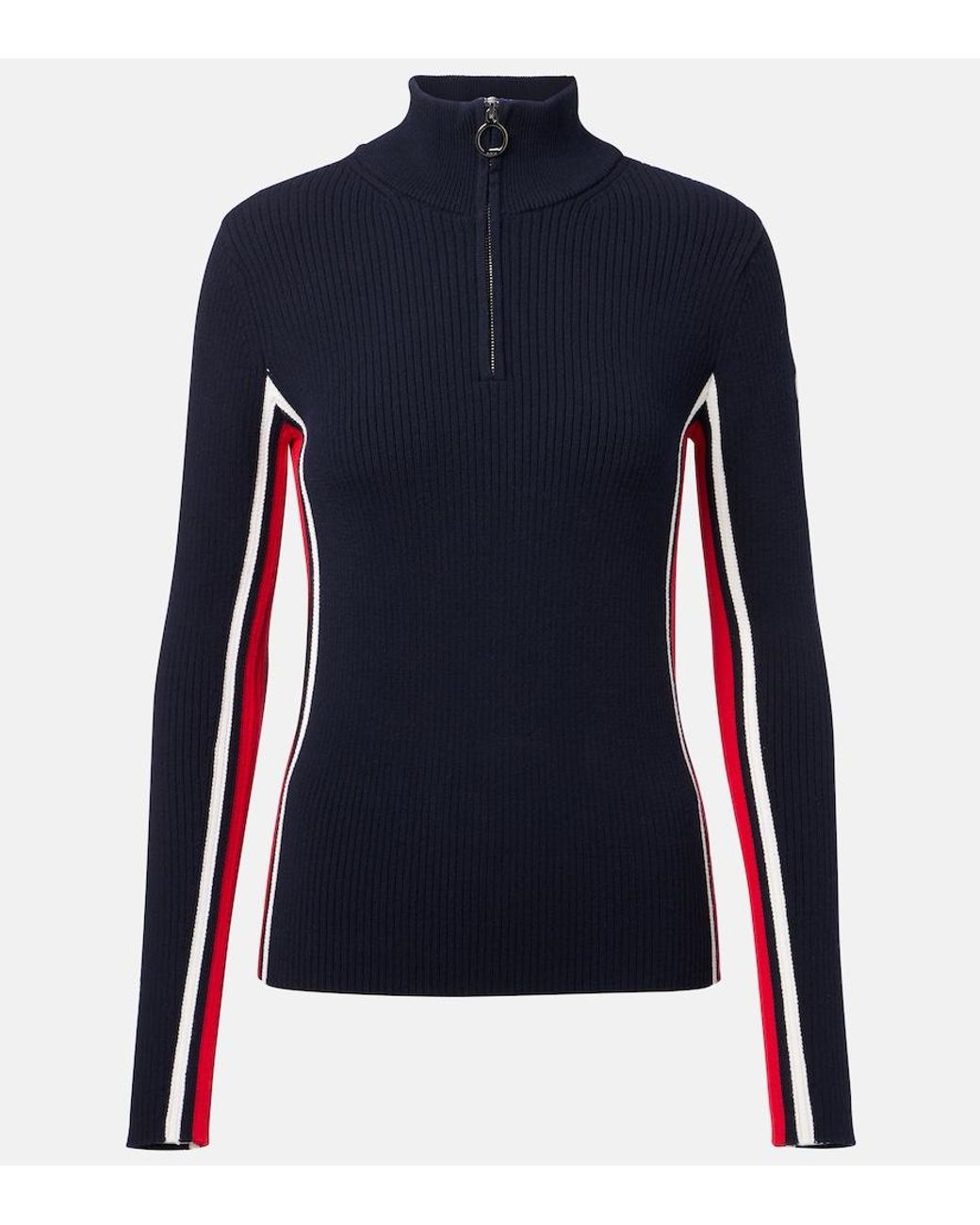 Fusalp Blue Deltanao Ribbed-Knit Ski Top