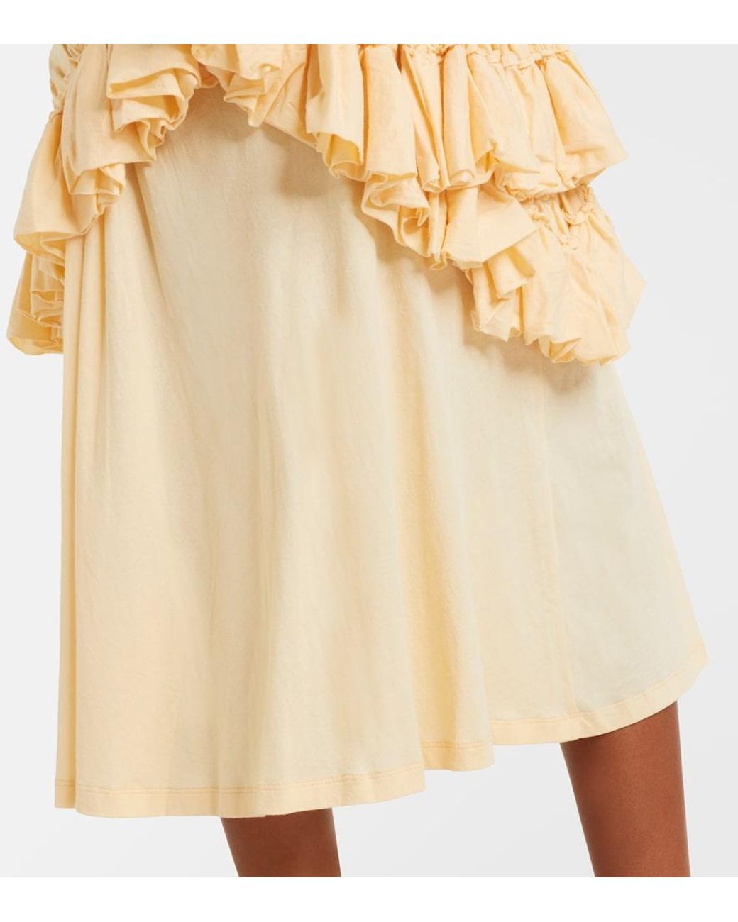 Dries Van Noten Natural Humairah Cotton Midi Skirt