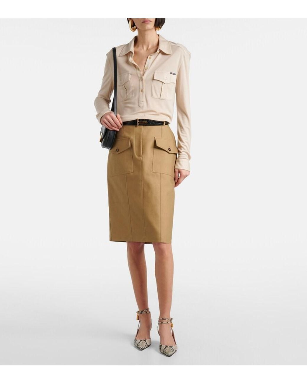 Tom Ford Metallic Slingback Python Sandal