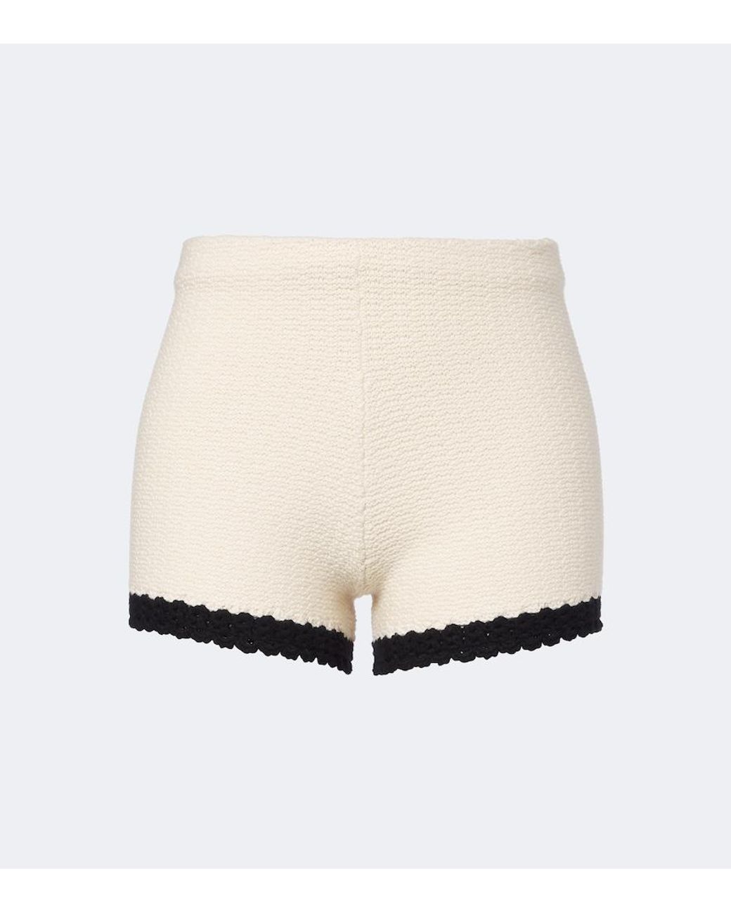 Posse White Hattie Crochet-Trim Shorts