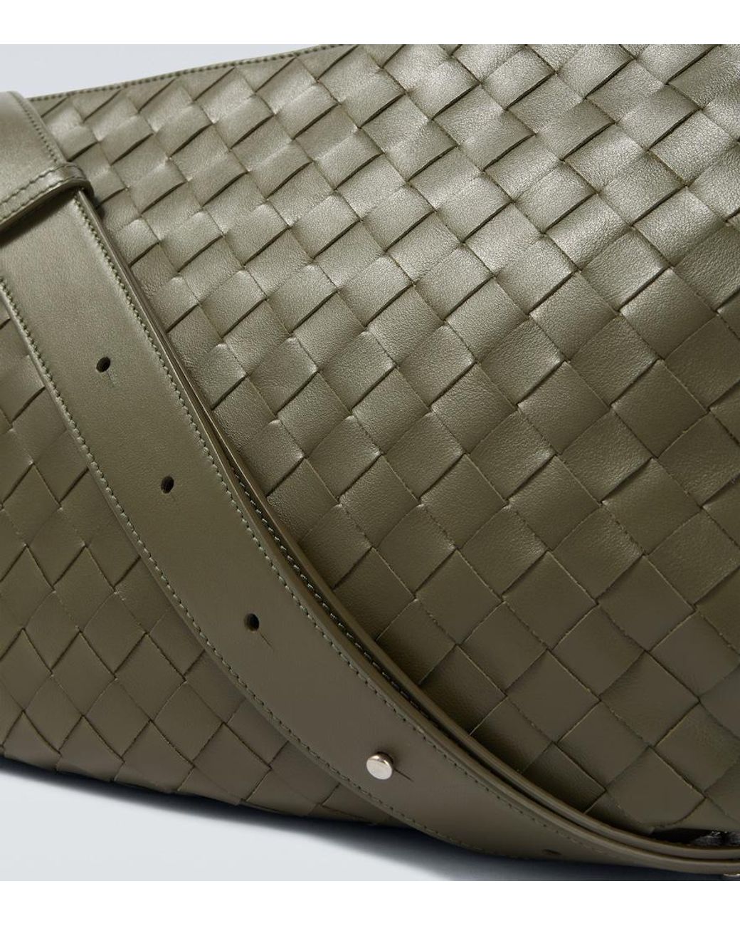 Bottega Veneta Green Intrecciato Leather Crossbody Bag for men