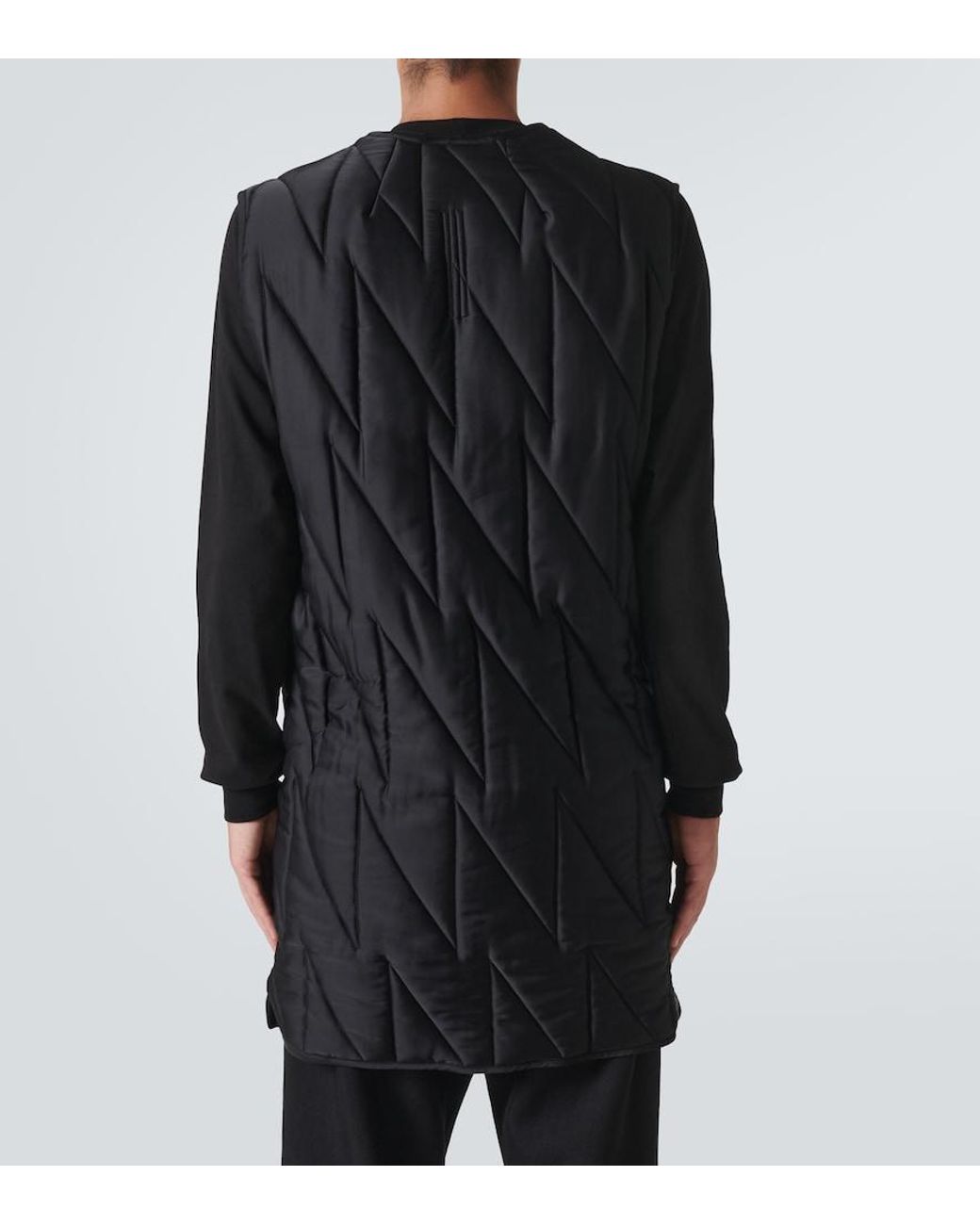 Rick Owens Black Quilted Puffer Vest for men
