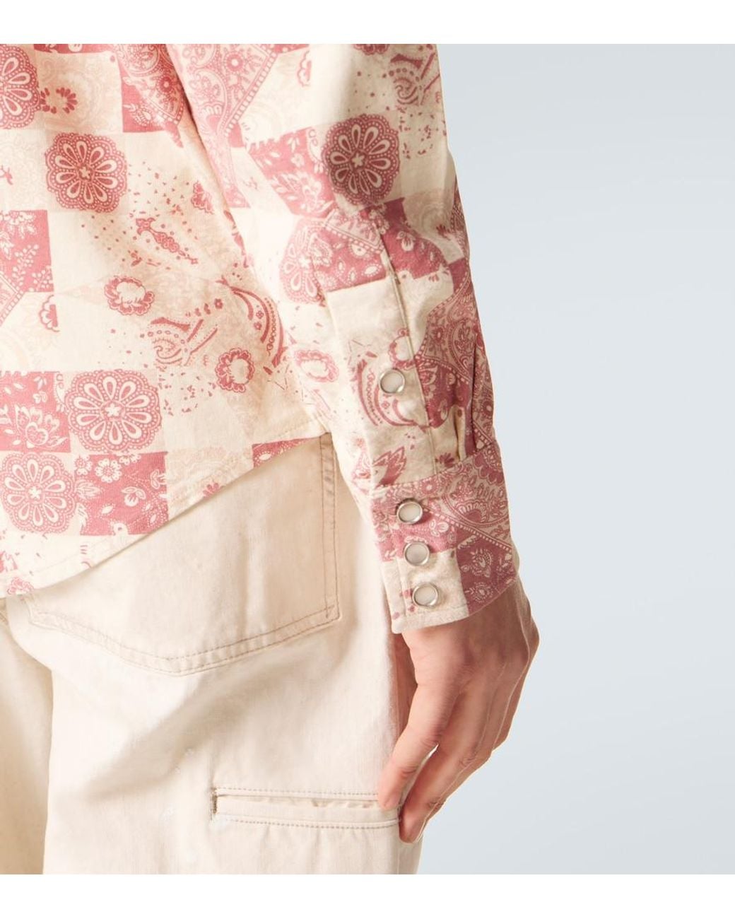 RRL Pink Printed Cotton Shirt for men