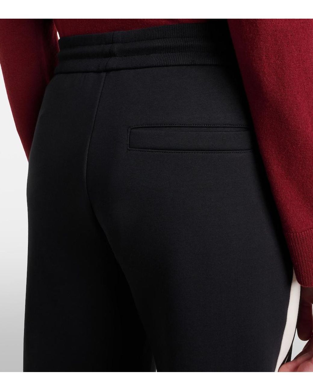 Max Mara Black Vento Cotton-Blend Jersey Sweatpants
