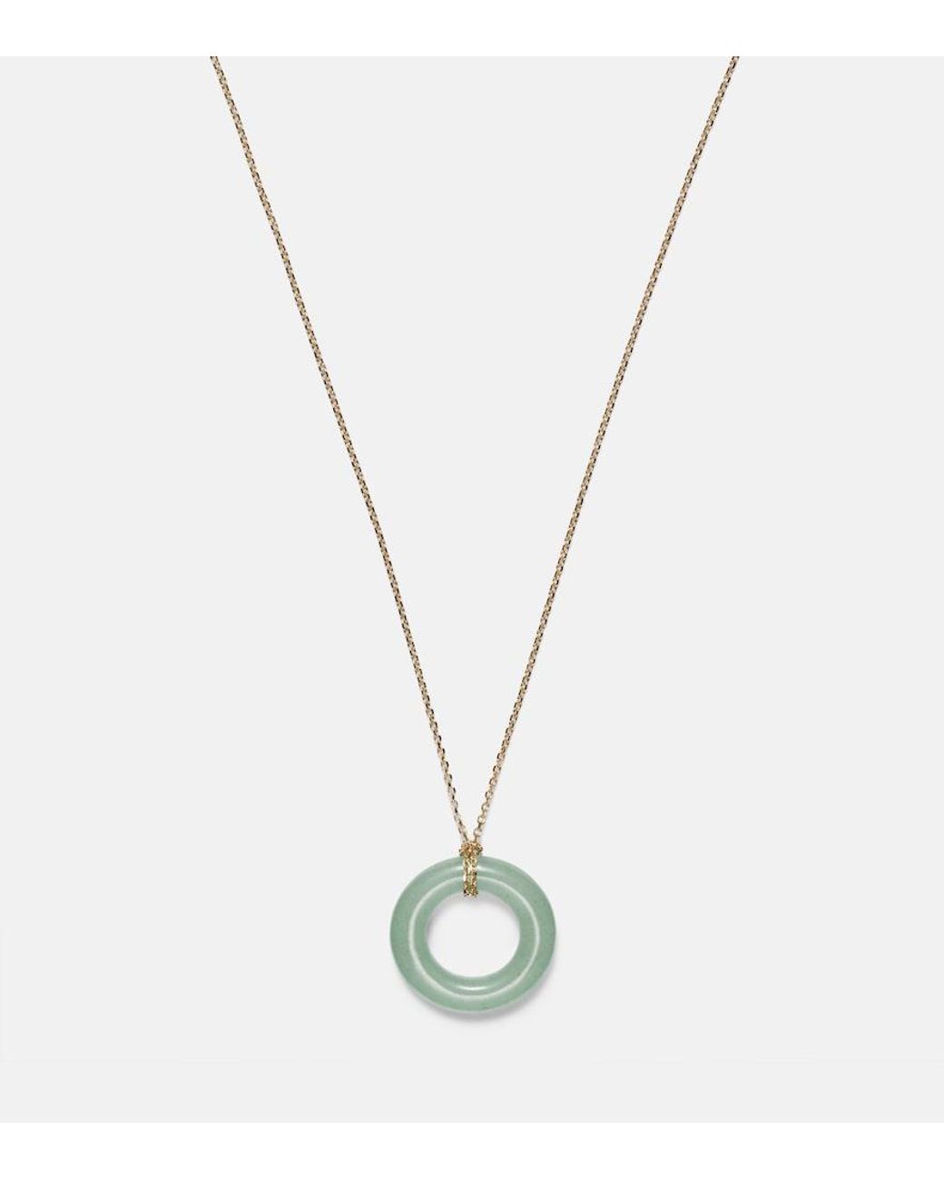 Mateo White Donut 14Kt Necklace With Jade