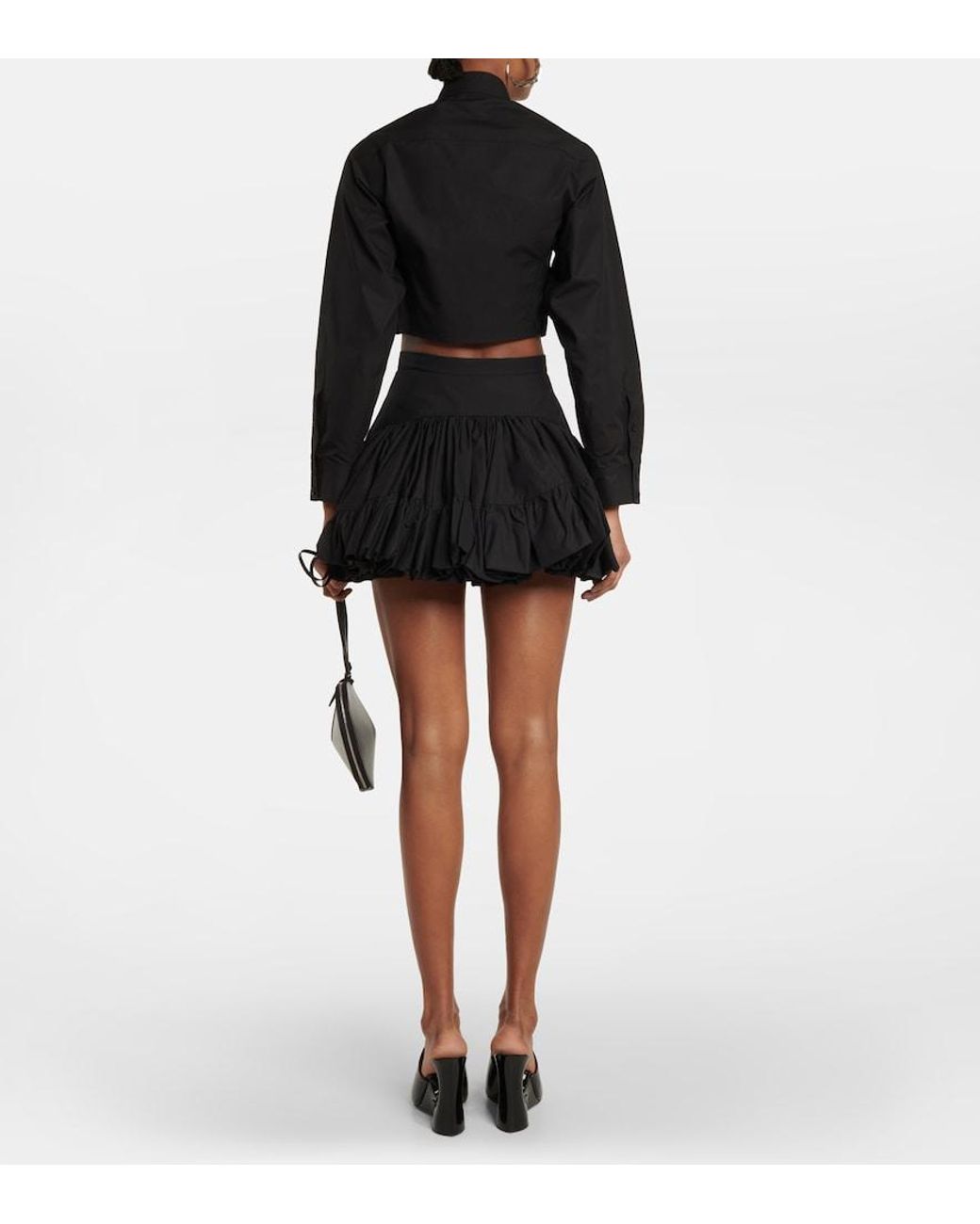 Alaïa Black Cropped Cotton Shirt