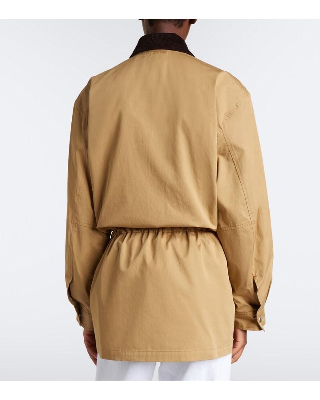 FRAME Natural Corduroy-Trimmed Cotton Twill Jacket
