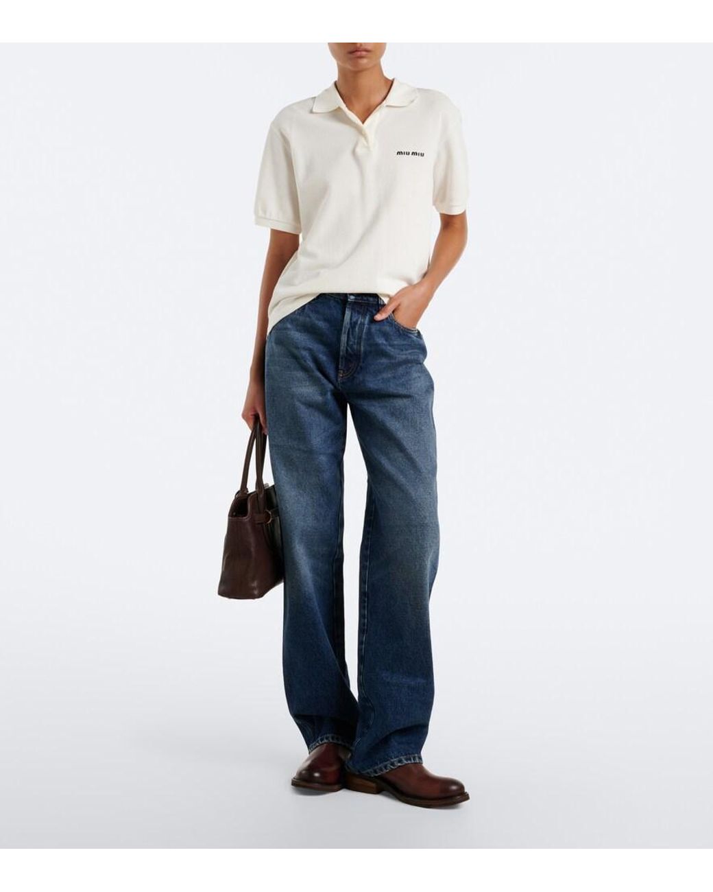Miu Miu Blue Wide-Leg Jeans