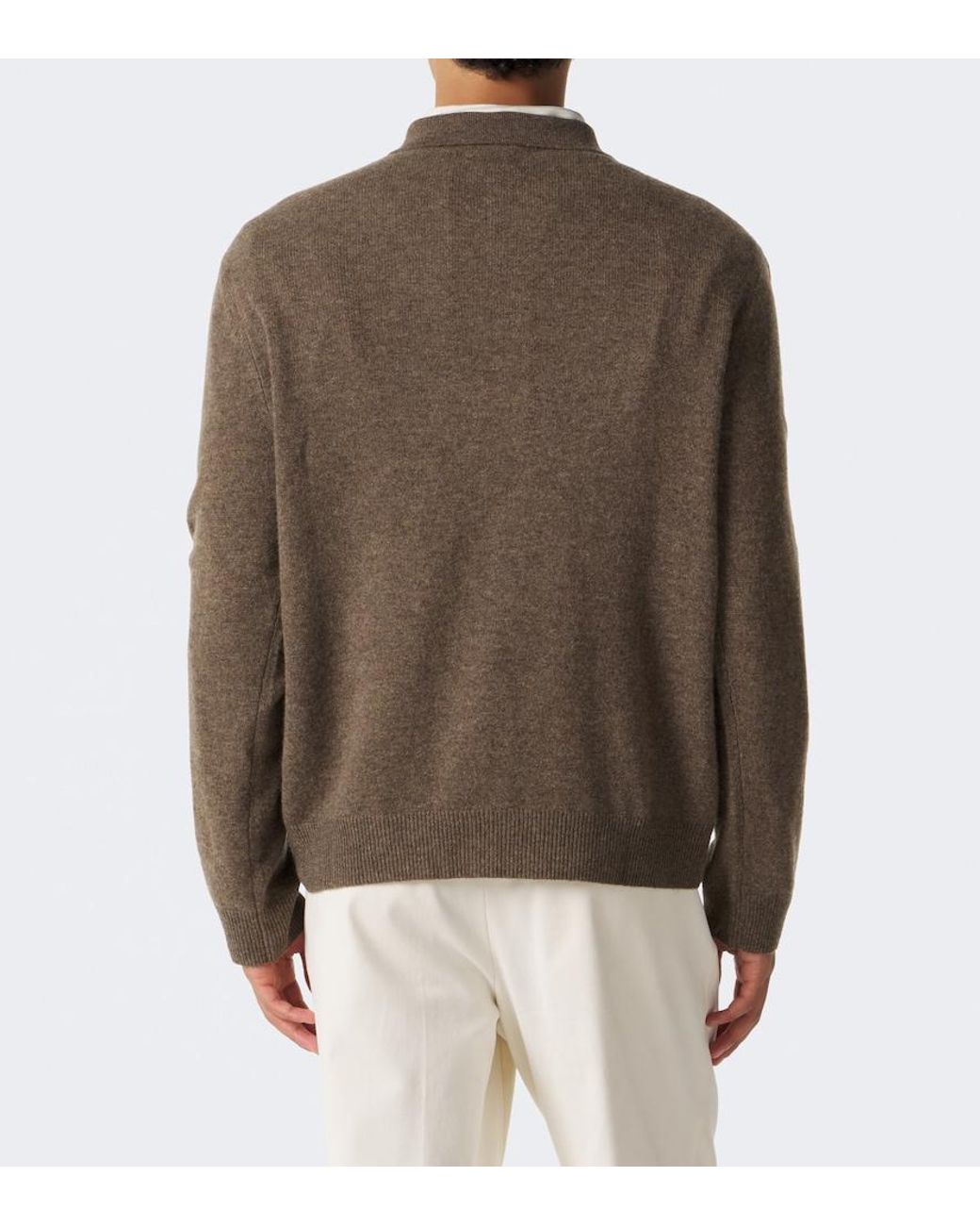 LeKasha Brown Crete Cashmere Polo Sweater for men