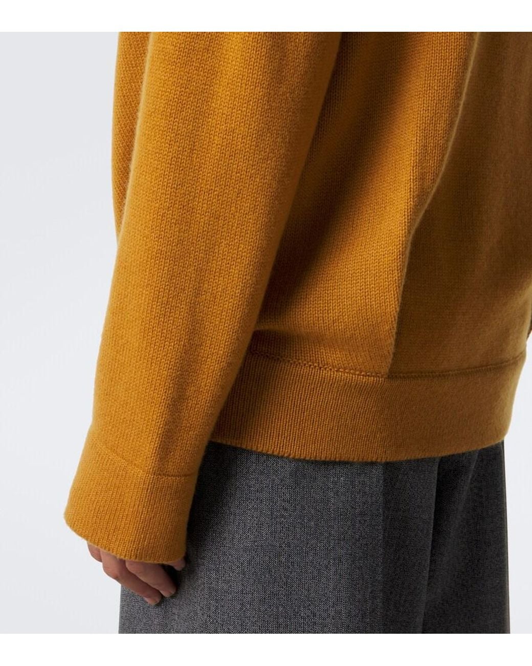 Valentino Garavani Brown Draped Cashmere Turtleneck Sweater for men