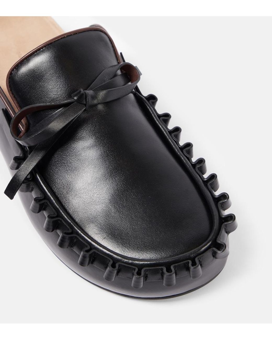 J.W. Anderson Black Ruffled Leather Mules
