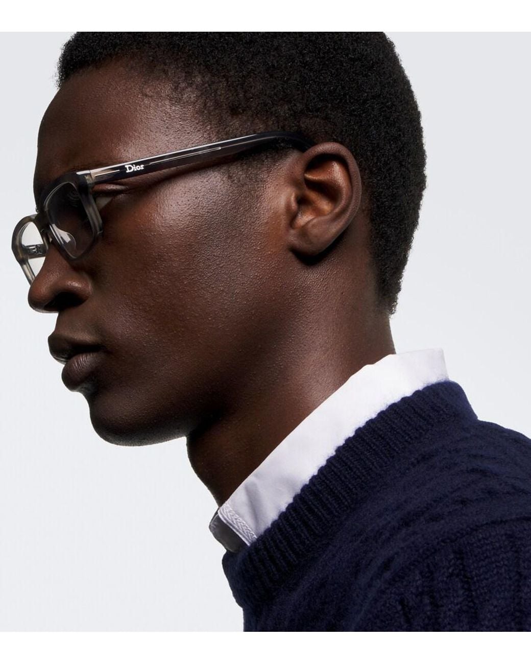 Dior Metallic Dior Line S2I Rectangular Glasses for men