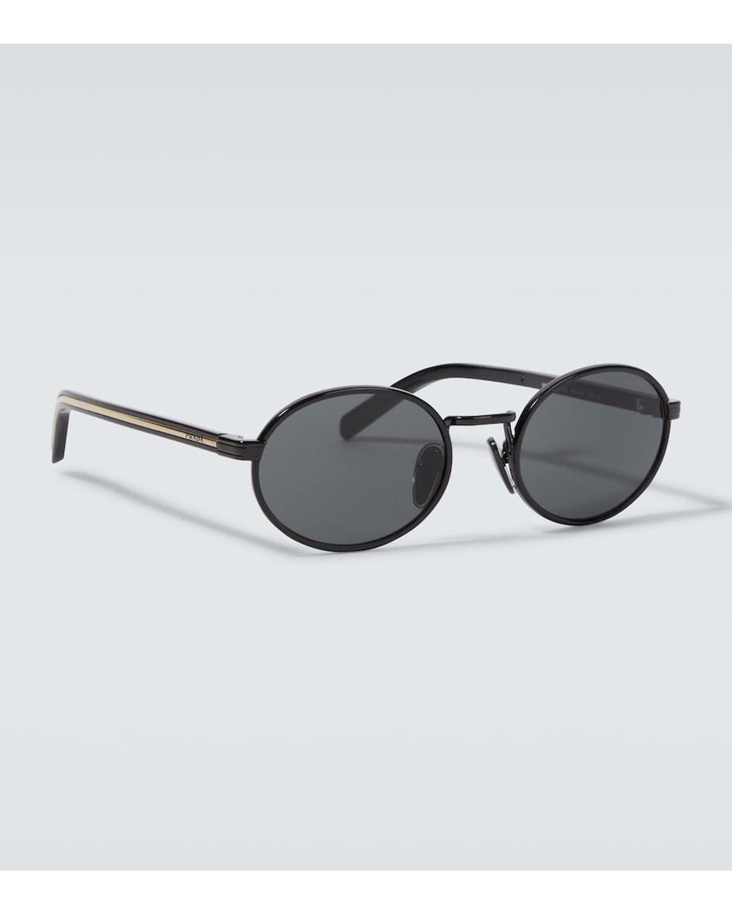 Prada Brown Oval Sunglasses for men
