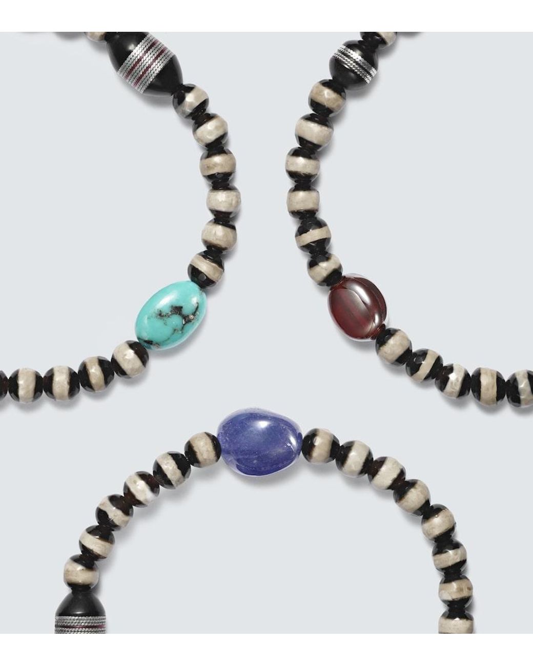 Ileana Makri Metallic Set Of 3 Beaded Bracelets for men