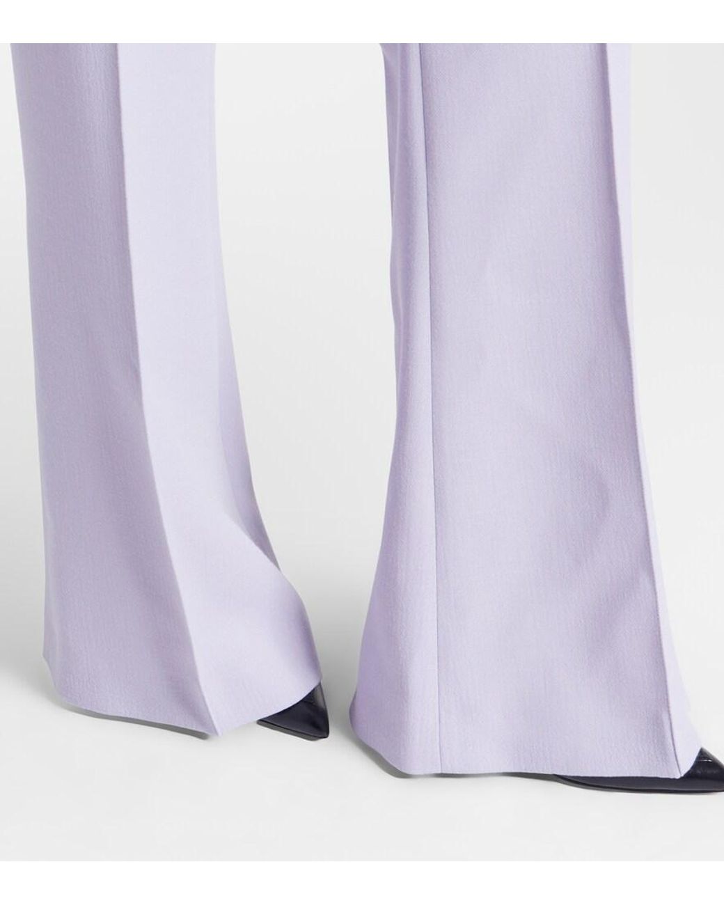 Chloé Purple High-Rise Virgin Wool Wide-Leg Pants