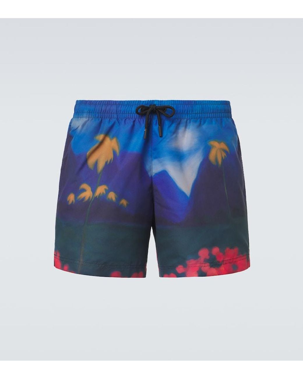 Commas Blue Printed Swim Trunks for men