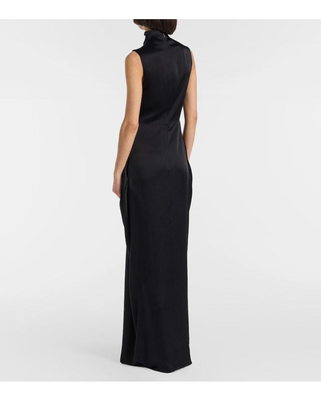 Stella McCartney Black Draped Satin Gown