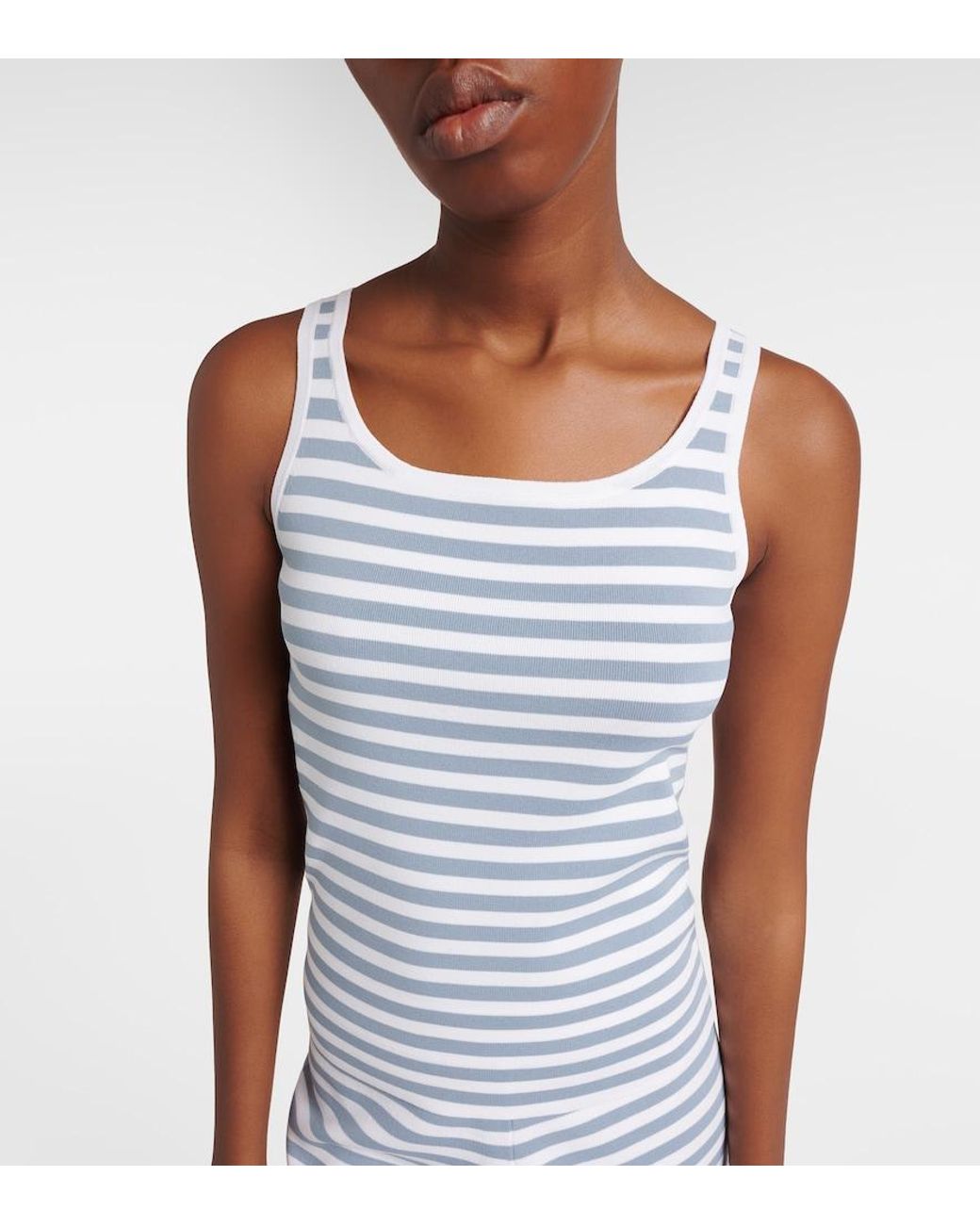 Max Mara Blue Cippo Striped Tank Top