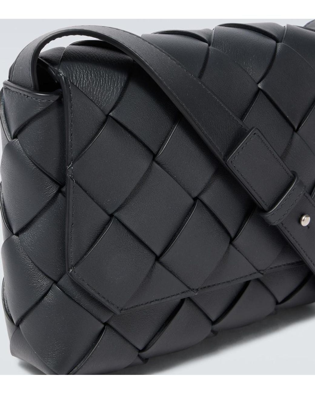 Bottega Veneta Black Diago Small Leather Crossbody Bag for men