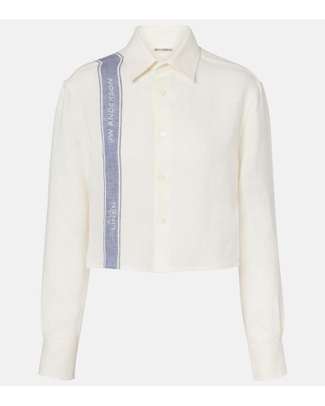 J.W. Anderson White Cropped Linen Shirt